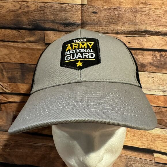 Texas Army National Guard Hat Cap Snapback Adjustable Mesh Back Logo Military - Picture 1 of 6